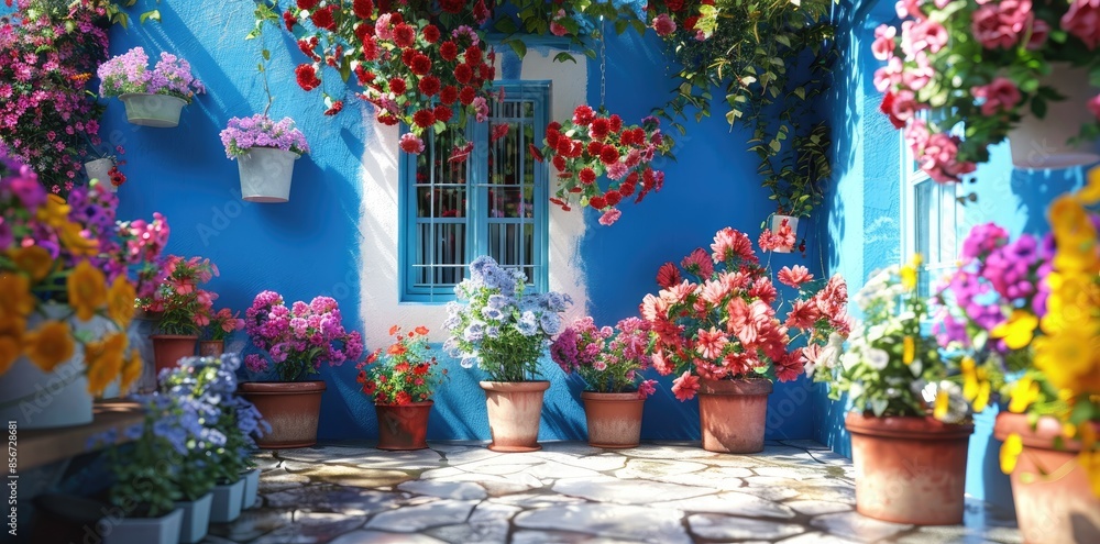 Gardening ornamental plants with space in the middle Gardening ornamental plants with space in the middle