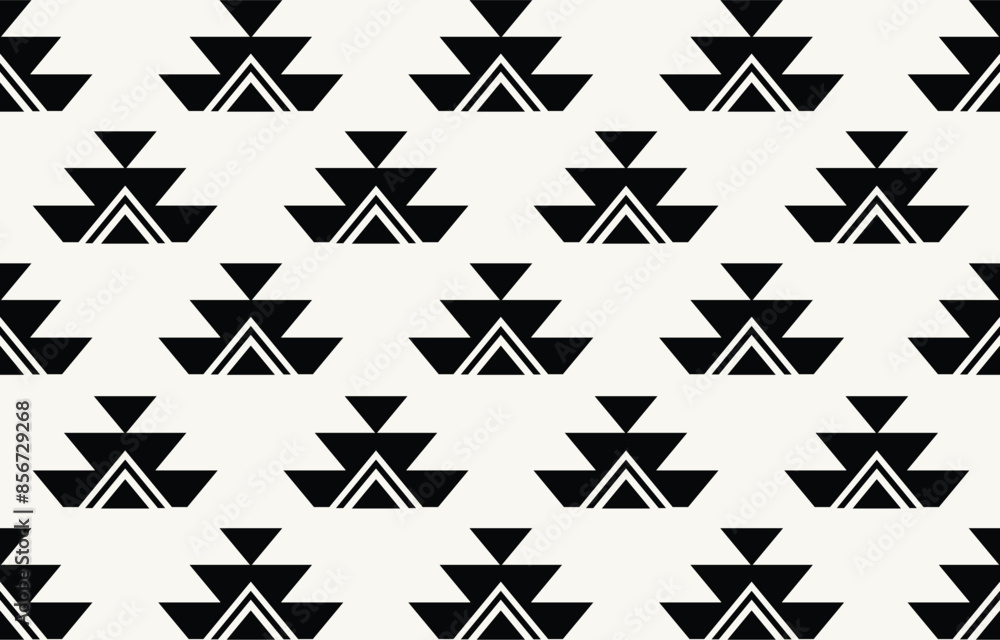 Ethnic tribal black and white background. Seamless tribal pattern, folk embroidery, tradition geometric ornament. Traditional design for fabric, textile, print, rug, paper Ethnic tribal black and white background. Seamless tribal pattern, folk embroidery, tradition geometric ornament. Traditional design for fabric, textile, print, rug, paper