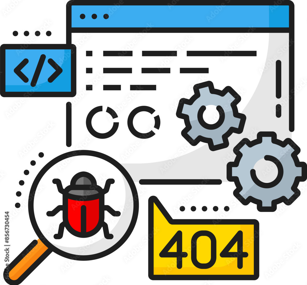 Tester vacancy, IT specialist career, web development job outline color ...