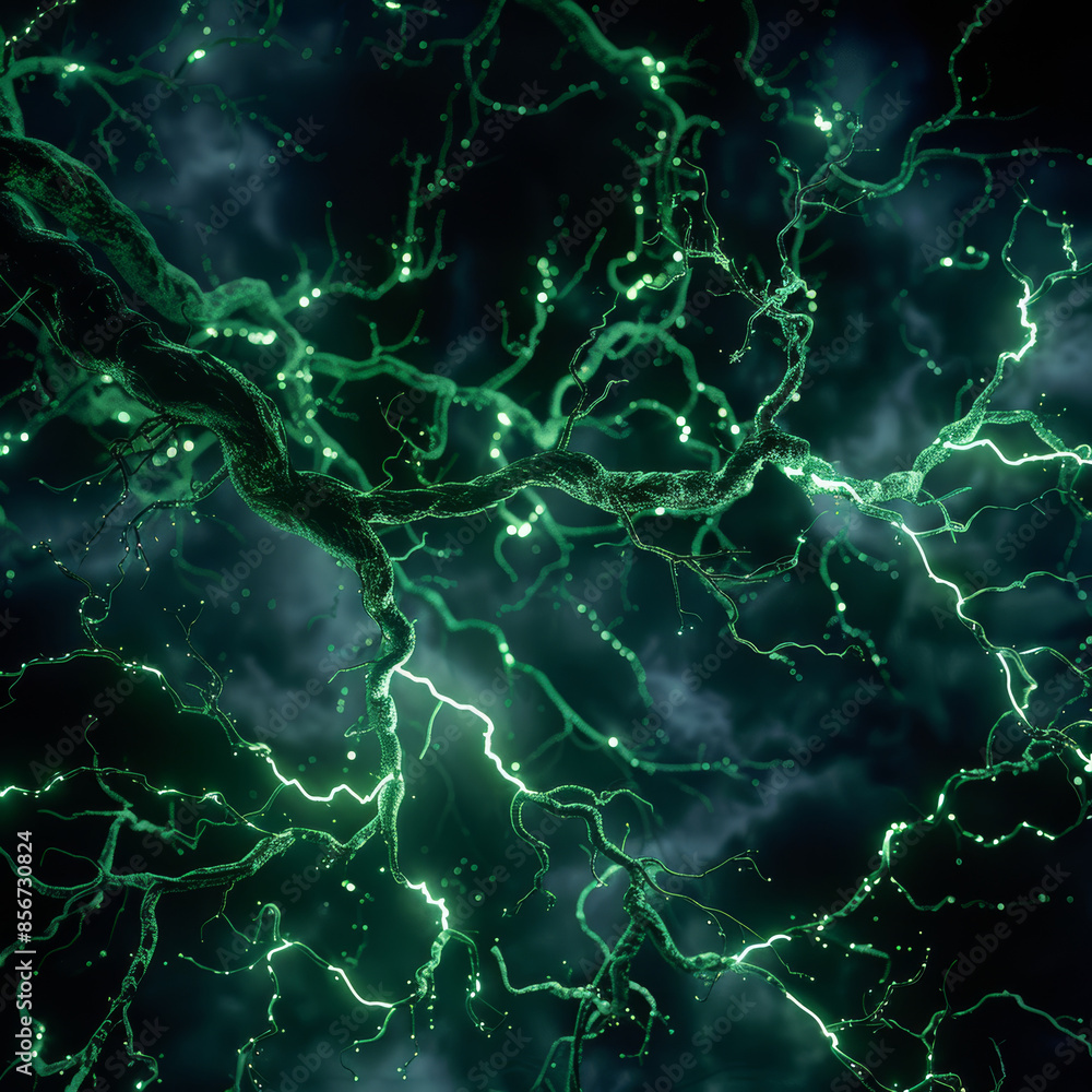 Glowing Green Neural Network Abstract Digital Representation of Brain Neurons and Synapses Glowing Green Neural Network Abstract Digital Representation of Brain Neurons and Synapses