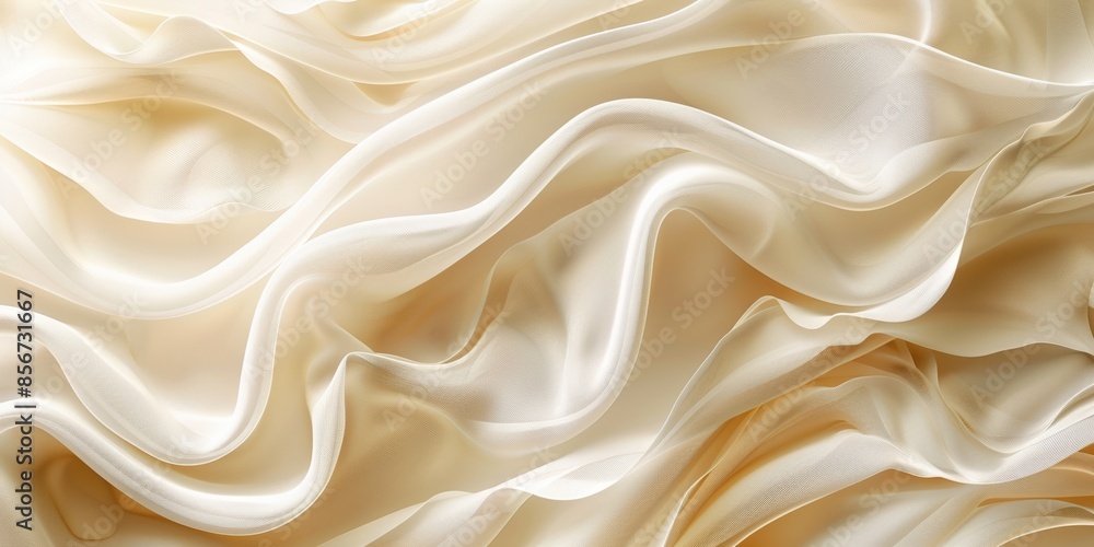Fototapeta premium A creamy abstract texture with wavy lines and small bubbles, creating a soft and intricate visual effect.