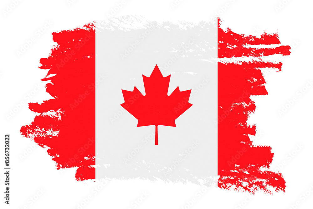 Flag of Canada png sticker, paint stroke design, transparent background Flag of Canada png sticker, paint stroke design, transparent background