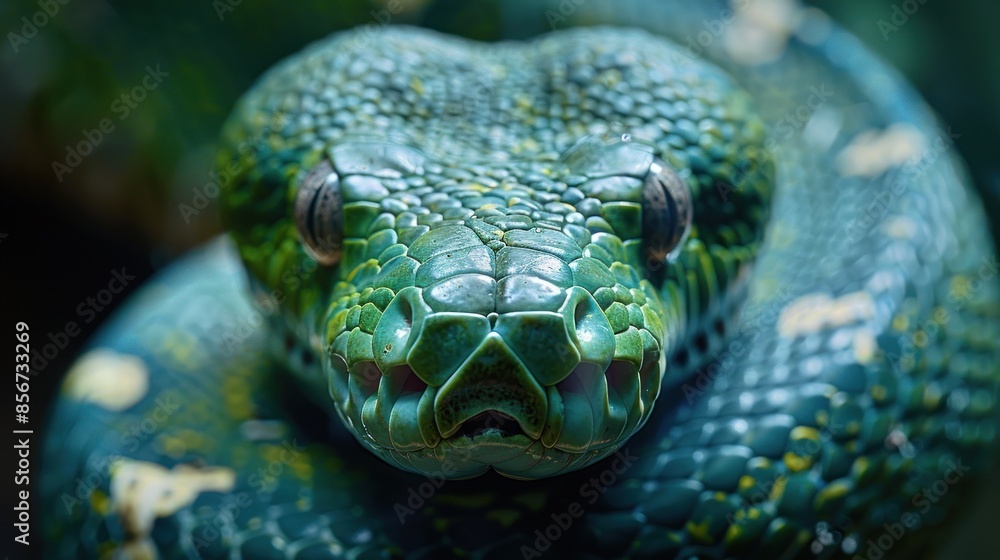 Close-up Portrait of a Green Tree Python Close-up Portrait of a Green Tree Python
