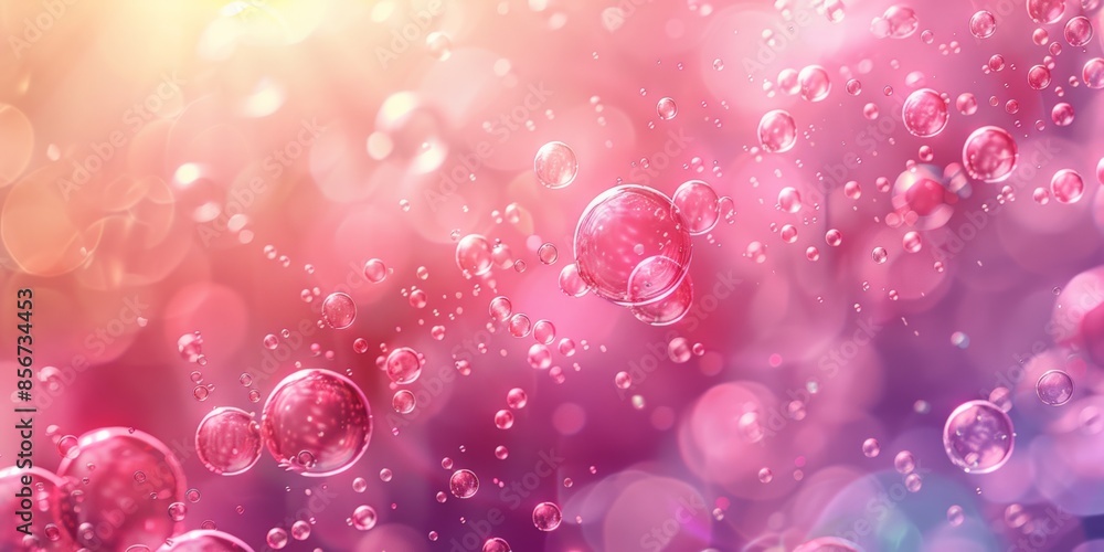 A whimsical scene of floating pink bubbles against a pastel background, creating a light and playful mood. A whimsical scene of floating pink bubbles against a pastel background, creating a light and playful mood.