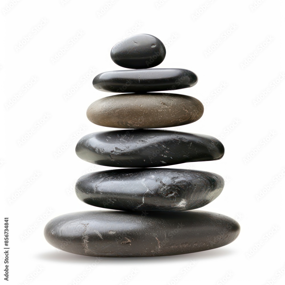Pyramid of sea pebbles. Isolated on white background. Life balance and harmony concept Pyramid of sea pebbles. Isolated on white background. Life balance and harmony concept