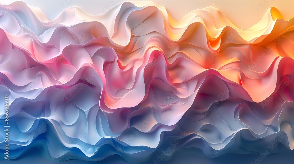 Fototapeta premium An elegant wall background displaying geometric fractal patterns, vibrant and pastel color palette, intricate and detailed design, sleek and modern style, hd quality, natural look 