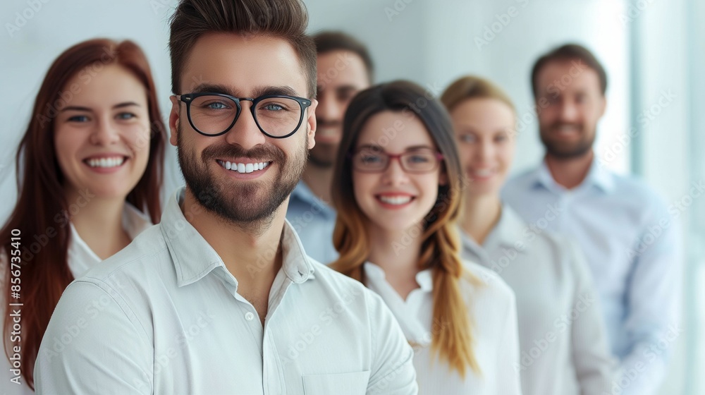 Portrait of happy employees in office. Team work Portrait of happy employees in office. Team work