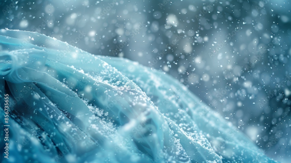 The magical sight of fabric floating gracefully amidst the falling snow. The magical sight of fabric floating gracefully amidst the falling snow.