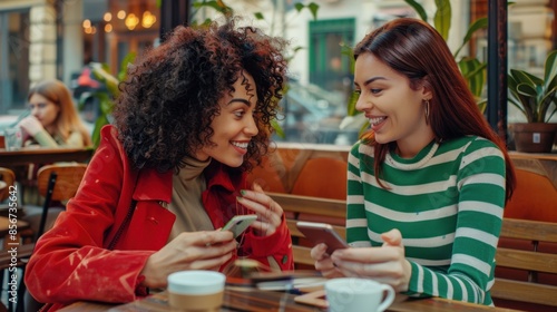 The friends in a cafe