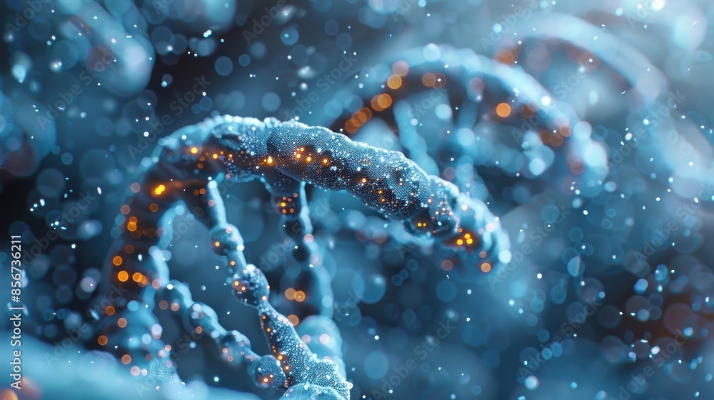 Abstract 3D Representation of a DNA Strand Abstract 3D Representation of a DNA Strand
