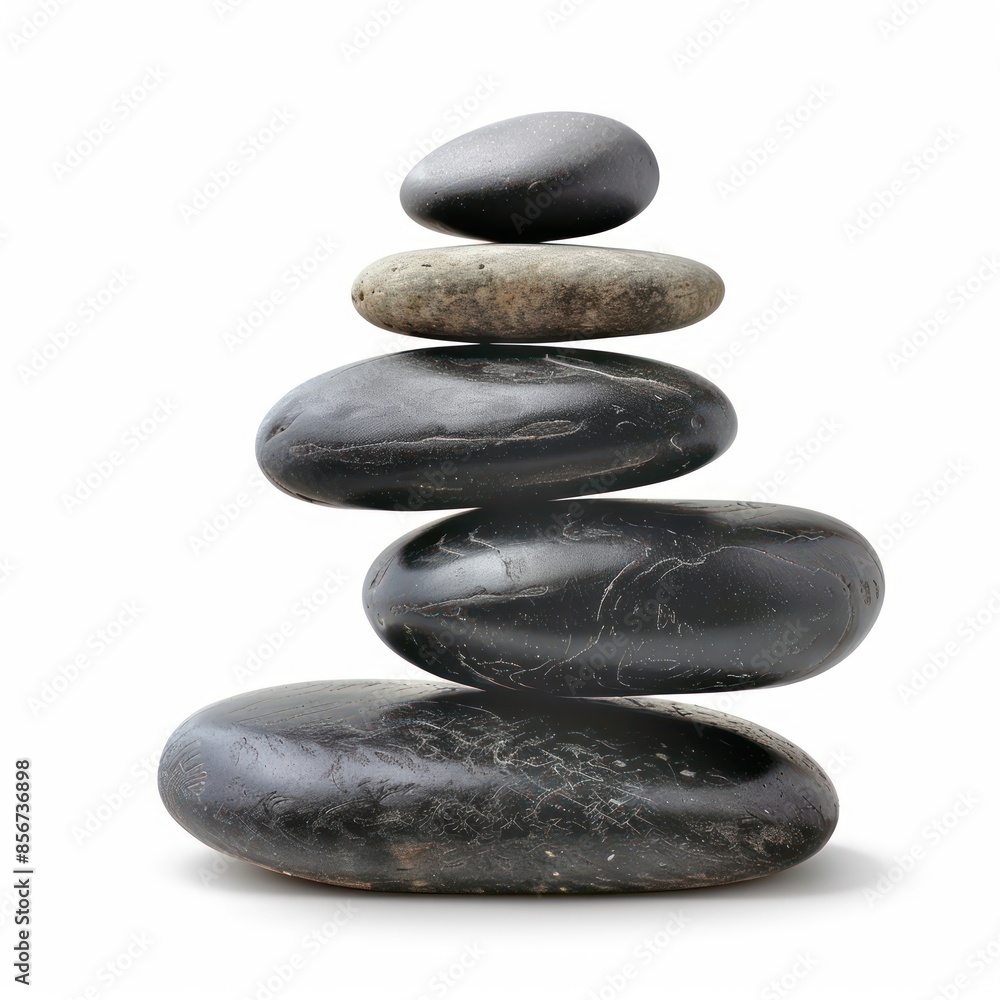 Pyramid of sea pebbles. Isolated on white background. Life balance and harmony concept Pyramid of sea pebbles. Isolated on white background. Life balance and harmony concept