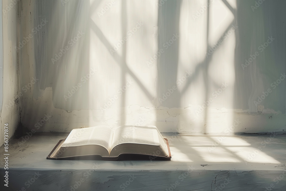Open Bible in Empty Room Open Bible in Empty Room