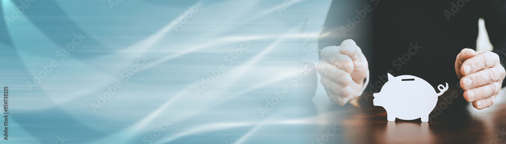 Concept of money protection; panoramic banner