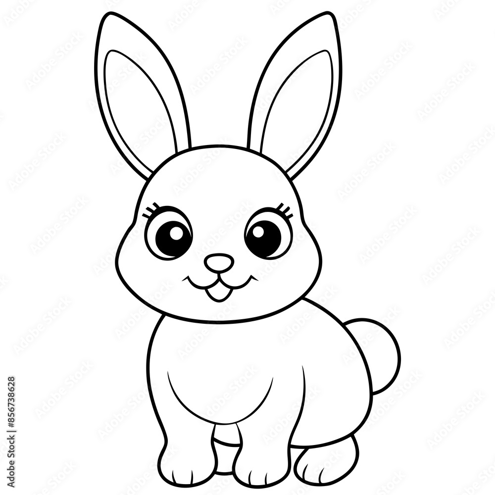single baby rabbit line art vector single baby rabbit line art vector