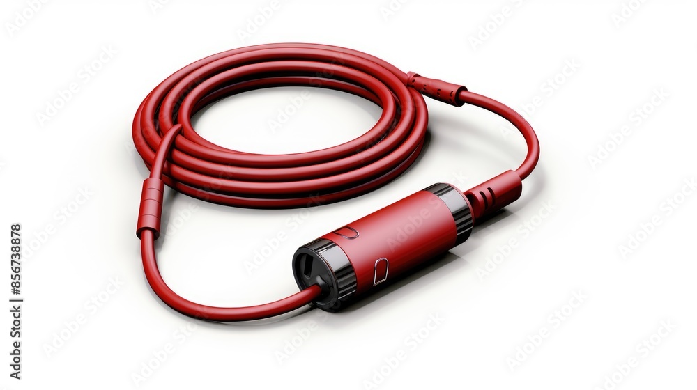Red cable or extension cord isolated on a transparent background Red cable or extension cord isolated on a transparent background