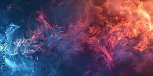 Abstract Smoke and Heat with Copy Space in Wide Banner. High-Resolution AI-Generated Wallpaper for Dynamic Backgrounds