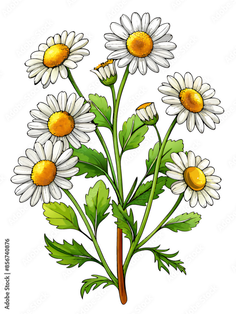 chamomile flower in a wreath. vector illustration isolated. chamomile flower in a wreath. vector illustration isolated.