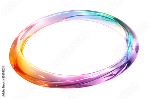 A Shimmering Rainbow Ring of Light in a Digital World on a Clear PNG or White Background.