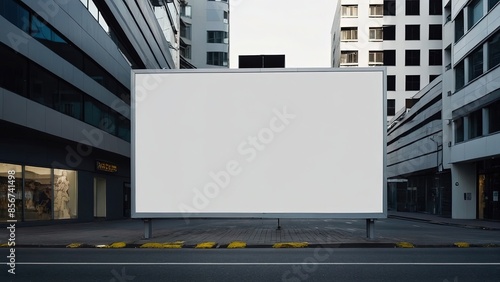 Plain Empty Blank White Billboard Mockup Advertisement