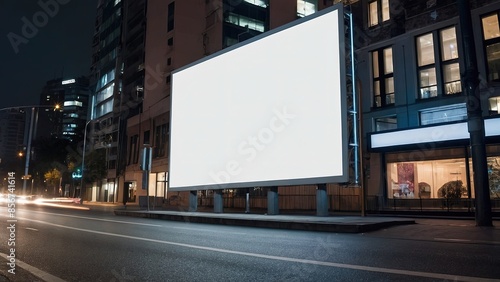 Plain Empty Blank White Billboard Mockup Advertisement