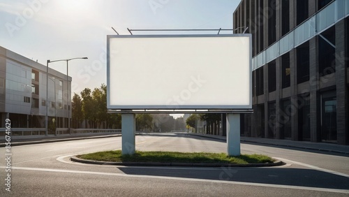 Plain Empty Blank White Billboard Mockup Advertisement