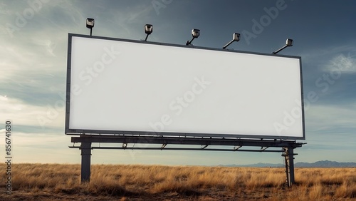 Plain Empty Blank White Billboard Mockup Advertisement