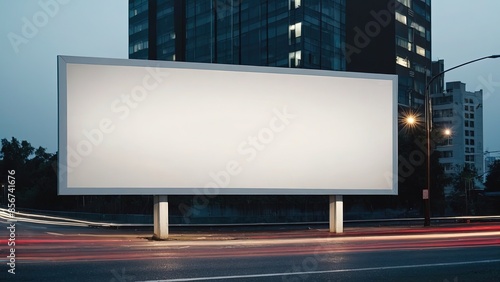 Plain Empty Blank White Billboard Mockup Advertisement