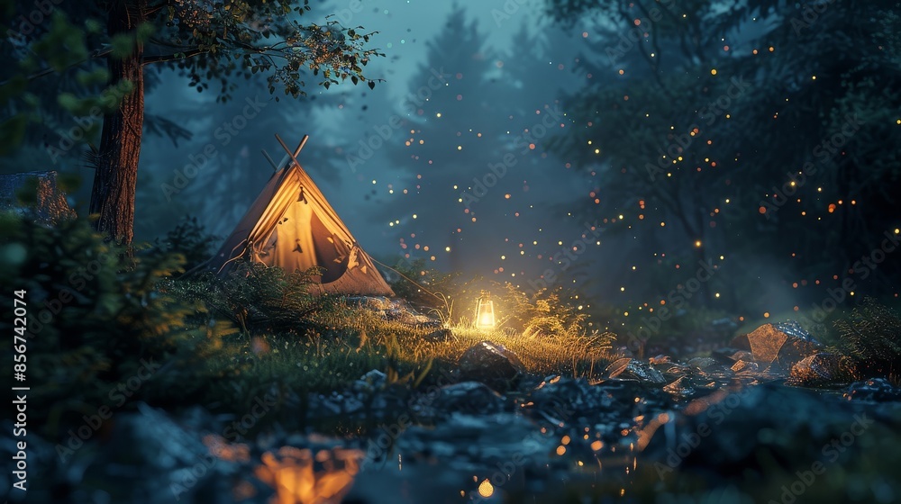 Solo camper in the backyard, Solo camper in the backyard,