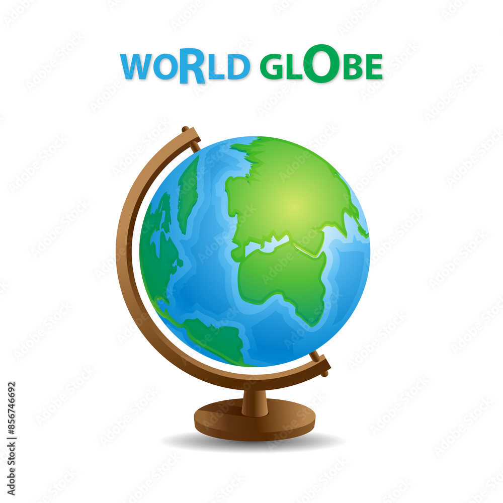 World Globe with text isolated on white background World Globe with text isolated on white background