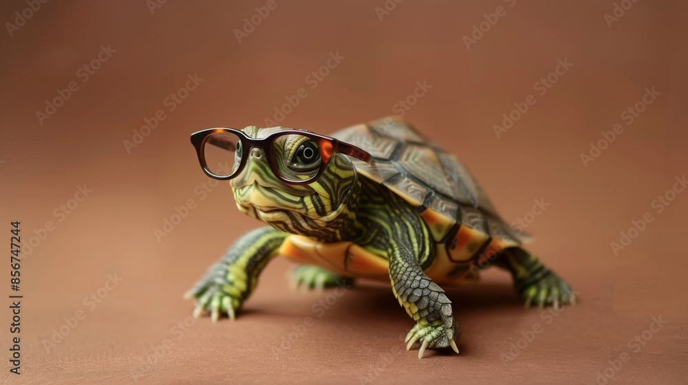 A Turtle Wearing Glasses A Turtle Wearing Glasses