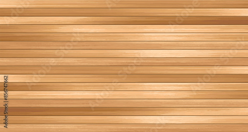 Vector wooden panel background. Horizontal realistic brown wood grain texture, natural textured wall, top view of empty wooden floor. Timber beige parquet, textured surface with wood planks.