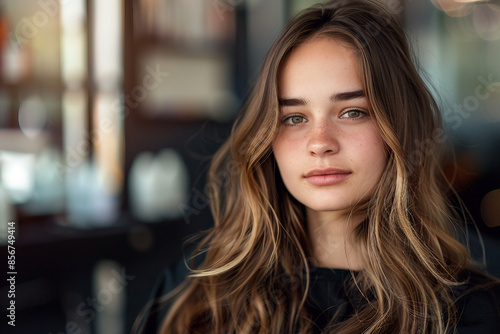 Wallpaper Mural Hairdresser salon room interior, hair specialist making hairdo hairstyle to client, Generative AI Torontodigital.ca