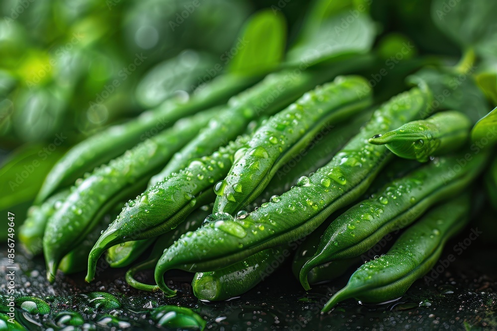 A close-up of freshly harvested green beans, showing their vibrant color and freshness. A close-up of freshly harvested green beans, showing their vibrant color and freshness.
