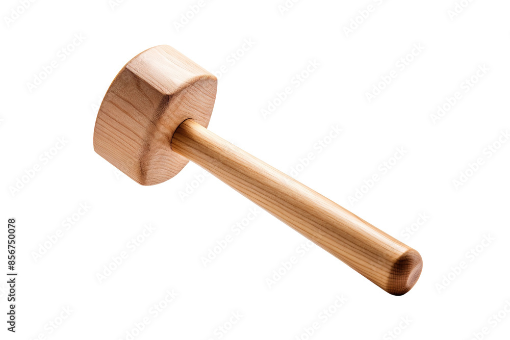 A Smooth Wooden Mallet Ready For Action on a Clear PNG or White Background. A Smooth Wooden Mallet Ready For Action on a Clear PNG or White Background.