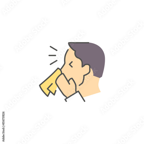 Person sneezing into a tissue, illustrating symptoms of illness or allergies