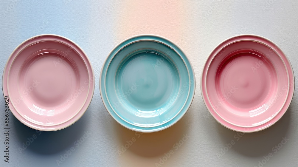 Three Colorful Plates in a Row Three Colorful Plates in a Row