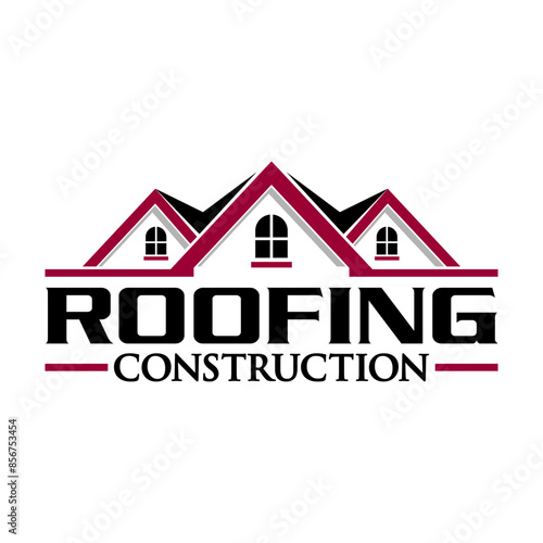 Real estate roofing logo design template vector illustration