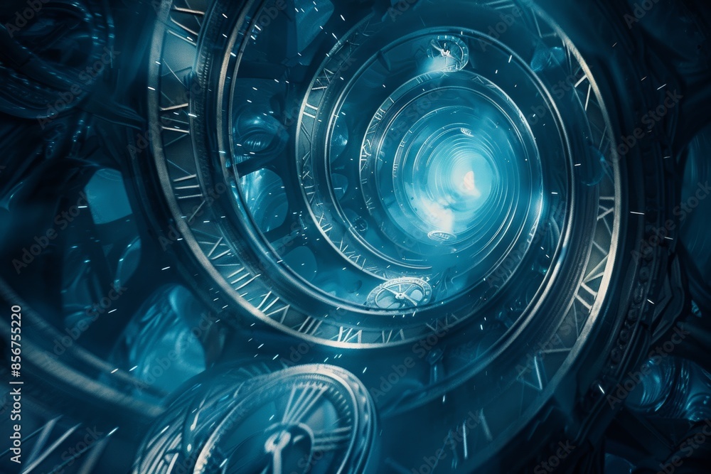 This futuristic clock shows the passage of time and is powered by artificial intelligence. This futuristic clock shows the passage of time and is powered by artificial intelligence.