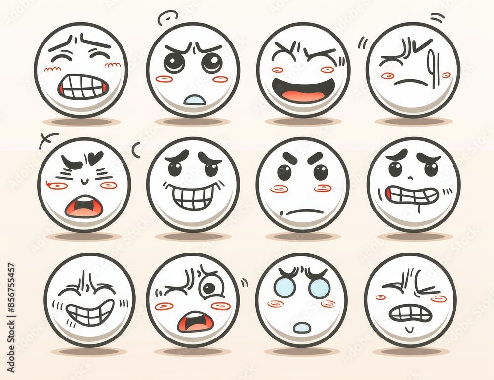 Emoji set with doodle image pictograms, emotion funny faces, happy fun emoticons icons, sad hand drawn modern illustration, neat outline isolated png. Emoji set with doodle image pictograms, emotion funny faces, happy fun emoticons icons, sad hand drawn modern illustration, neat outline isolated png.