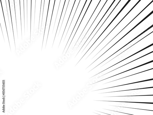 シンプルな黒い集中線の角下細線フレーム背景