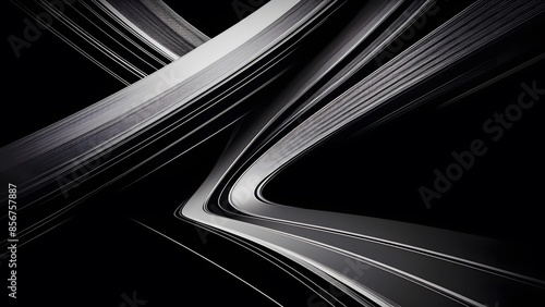 灰色のくの字に曲がるラインの抽象的な背景イラスト