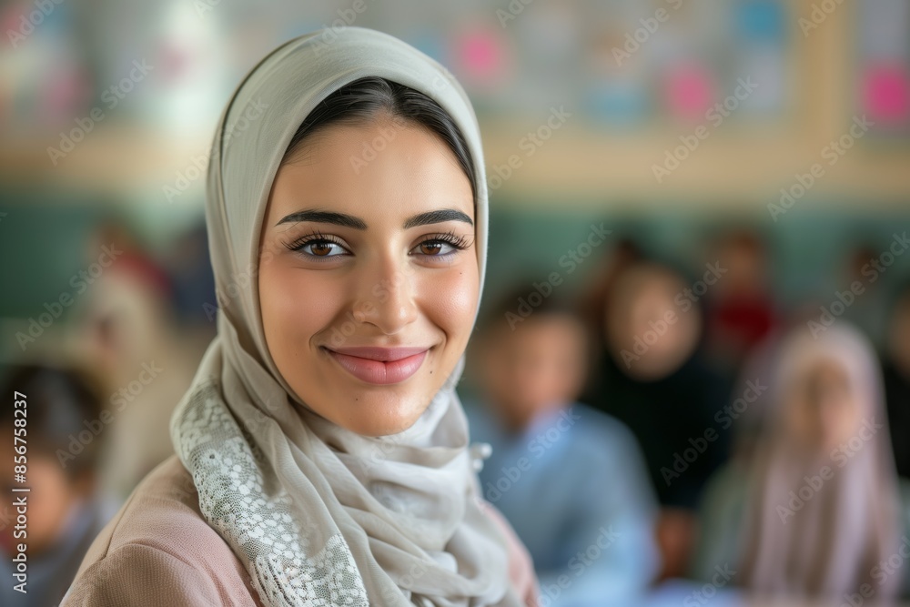 Happy Middle Eastern Woman Smiling Brightly Happy Middle Eastern Woman Smiling Brightly