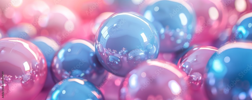 Colorful abstract background with 3D pastel spheres reflecting light Colorful abstract background with 3D pastel spheres reflecting light