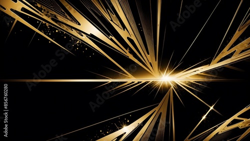 光から尖った金色の抽象的な背景イラスト