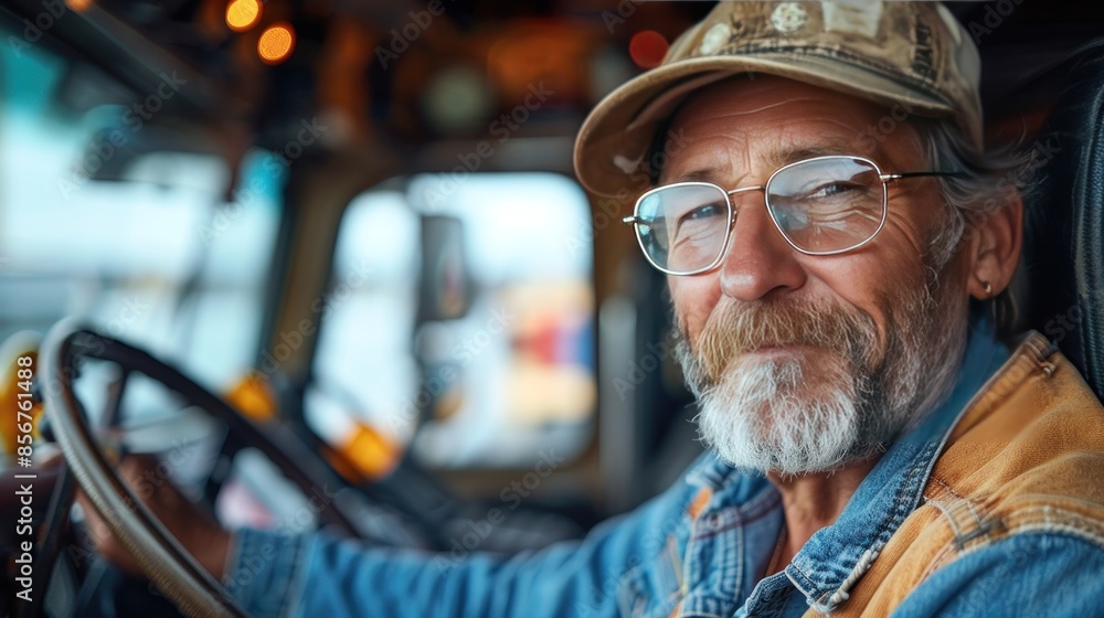 Close-up Portrait of a Truck Driver Close-up Portrait of a Truck Driver