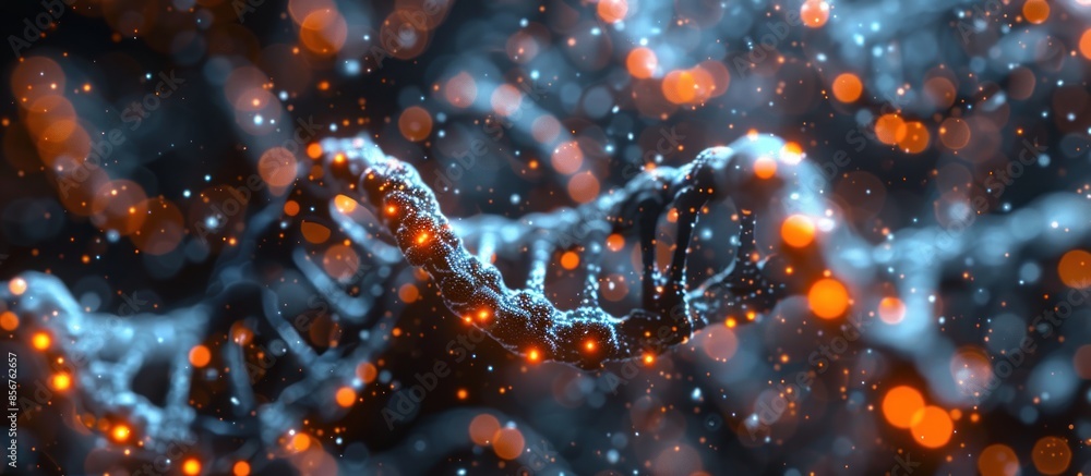 Glowing DNA Helix in a Sparkling Universe