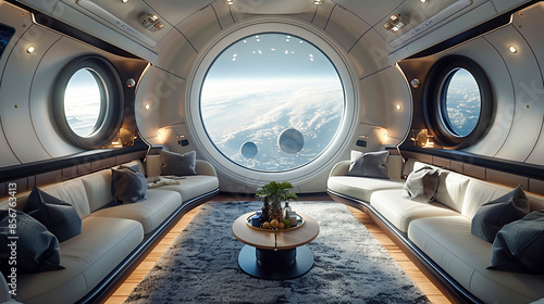 Fototapeta Naklejka Na Ścianę i Meble -  Commercialization of space travel, space tourism is expected to become more accessible to the public, offering opportunities for civilians to experience spaceflight