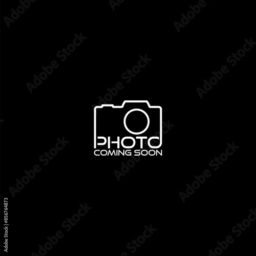 Photo coming soon logo icon isolated on dark background