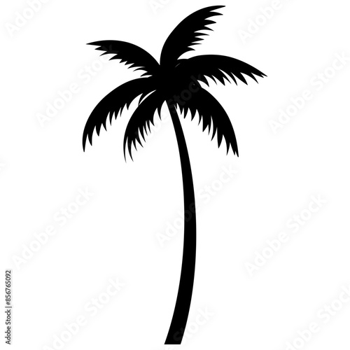 Palm trees silhouettes tropical summer. Palm tree icon.