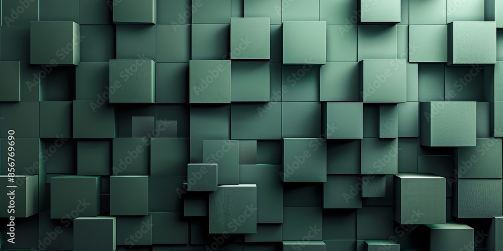 Abstract Green Cube Wall Abstract Green Cube Wall